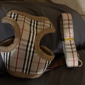 Plaid Dog Harness and Leash Set